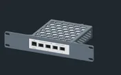 MikroTik CRS305 1U tray, shown assembled